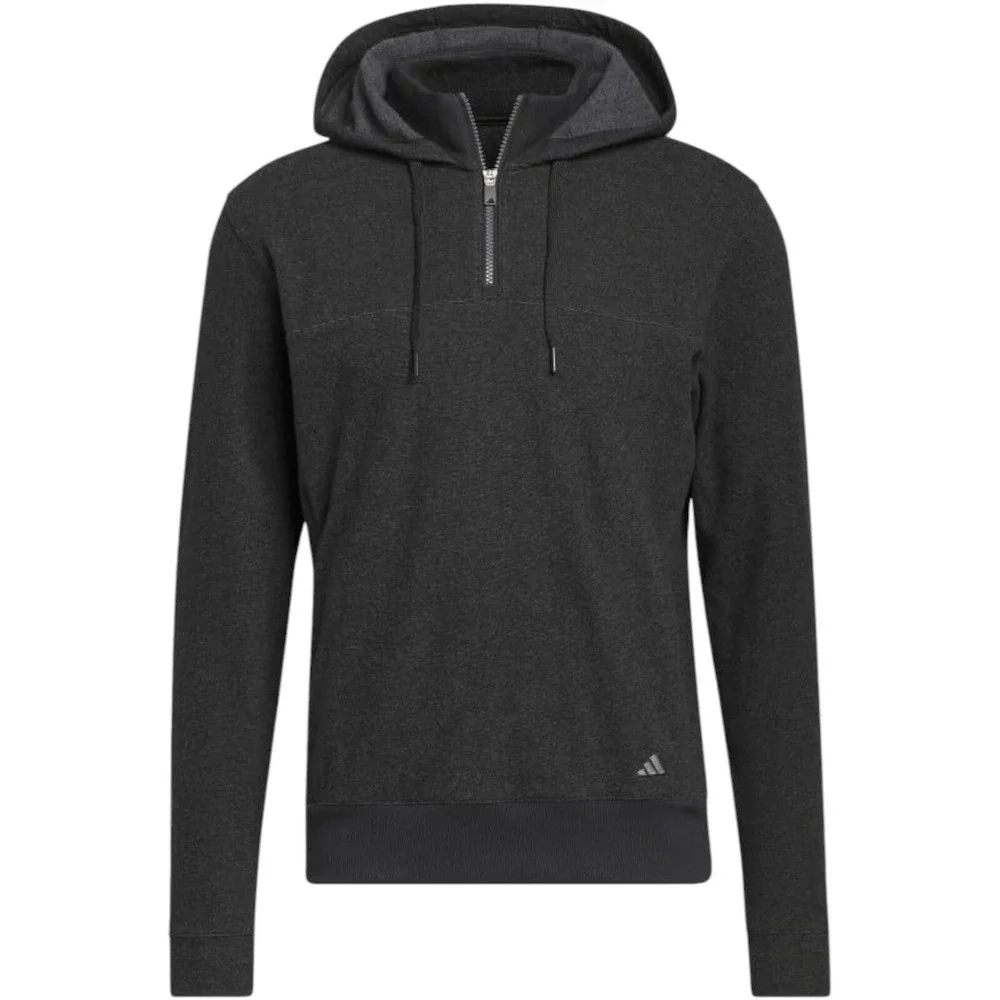Adidas Go-To Z Golf 1/4 Zip Black Hoodie Sweatshirt Men's Size Small - II7845